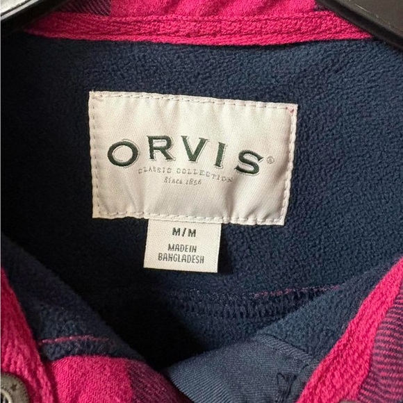 Women's Orvis Teton Fleece Lined Buffalo Check Flannel Jacket Medium Snap Down - Picture 8 of 8